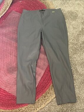 Women's Gray Faux-Leather pants
